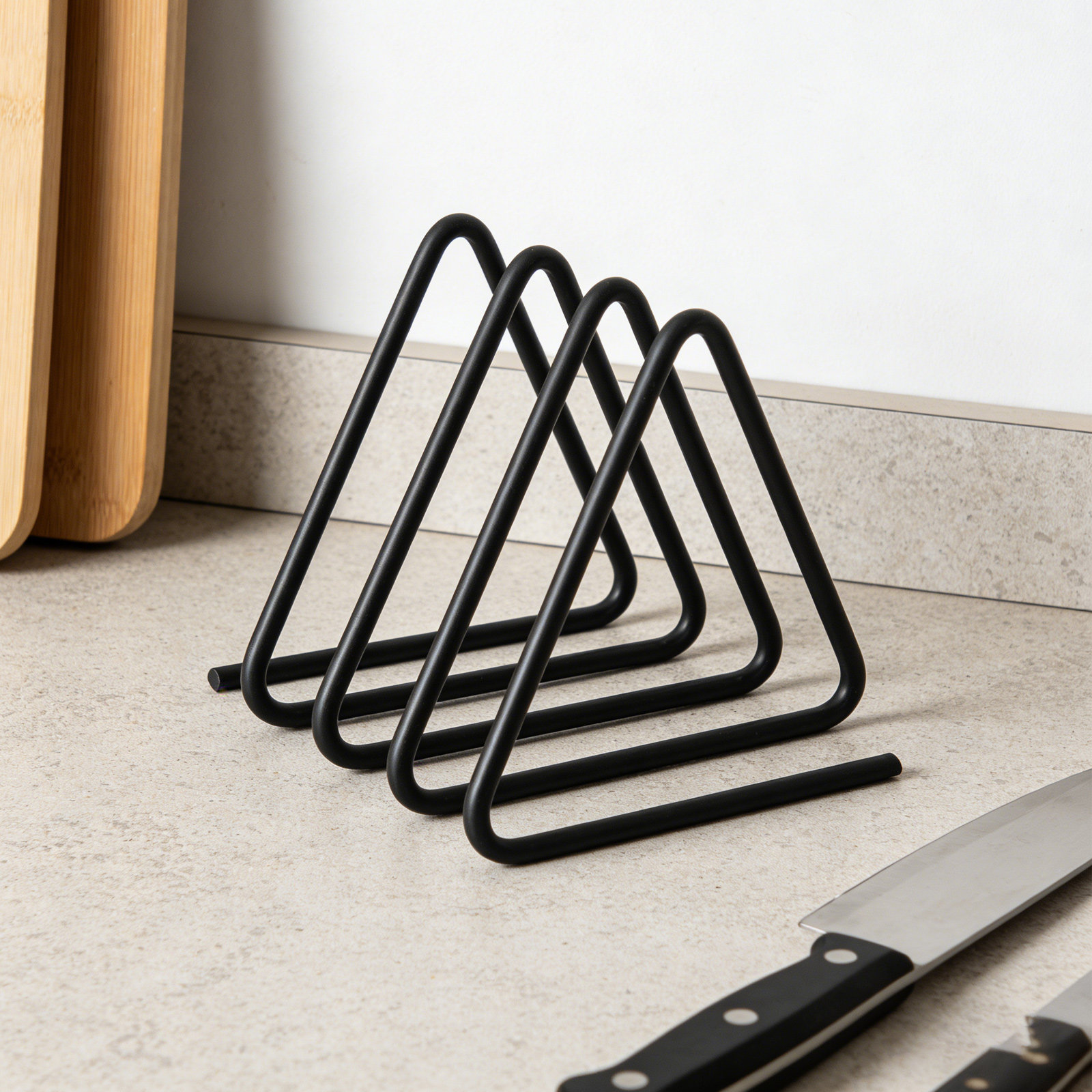 Kitchen Baking Rack - Треугольная подставка для разделочных досок, черная,