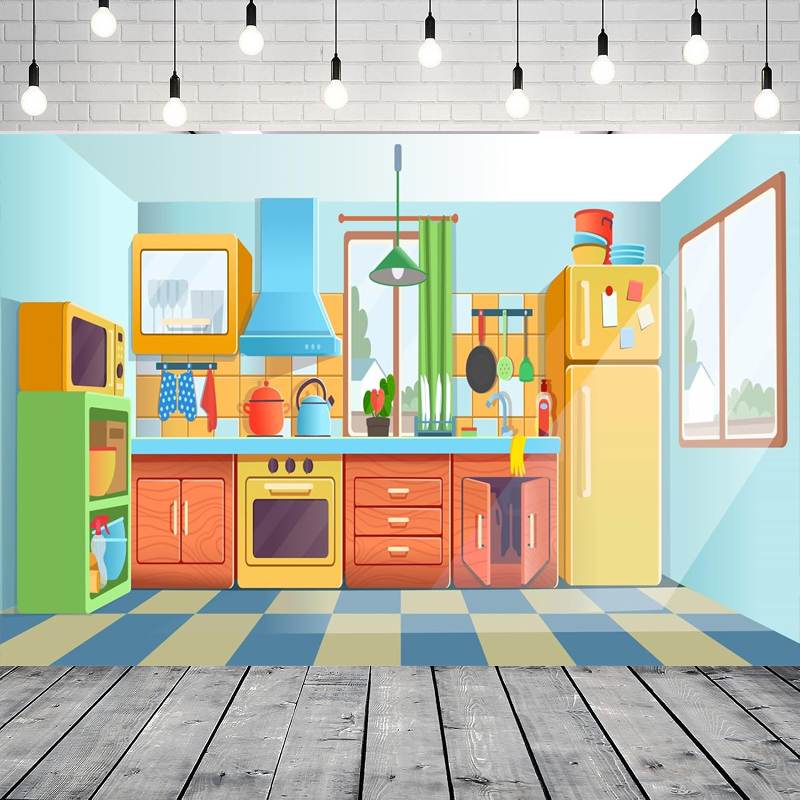 Kitchen Baking Background - Фон для фотосъемки для детей, мультяшная