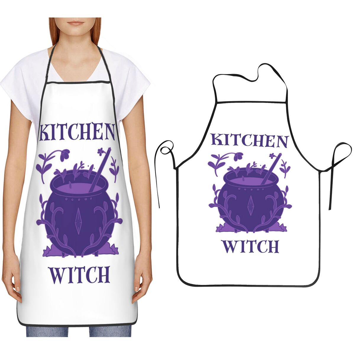 Kitchen Witch Baking - Фартук-нагрудник Kitchen Witch Purple Cauldron для