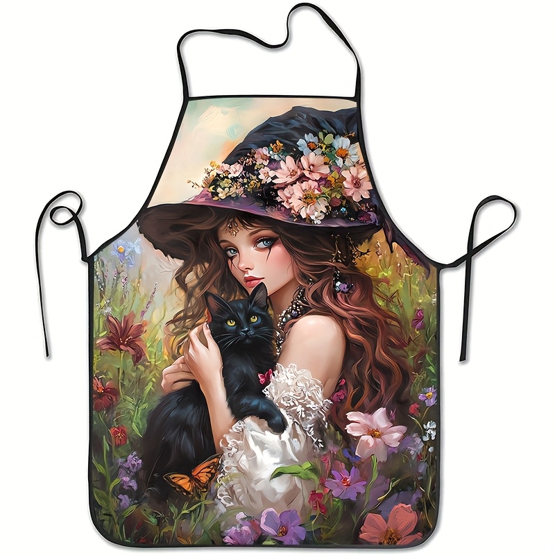 Kitchen Witch Baking - Винтажный фартук с принтом в стиле