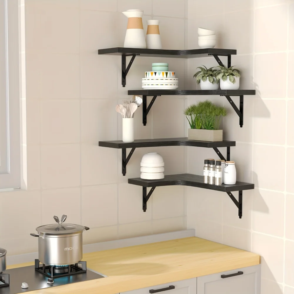Настенные угловые полки из нат – обзор и цена Kitchen Uncle